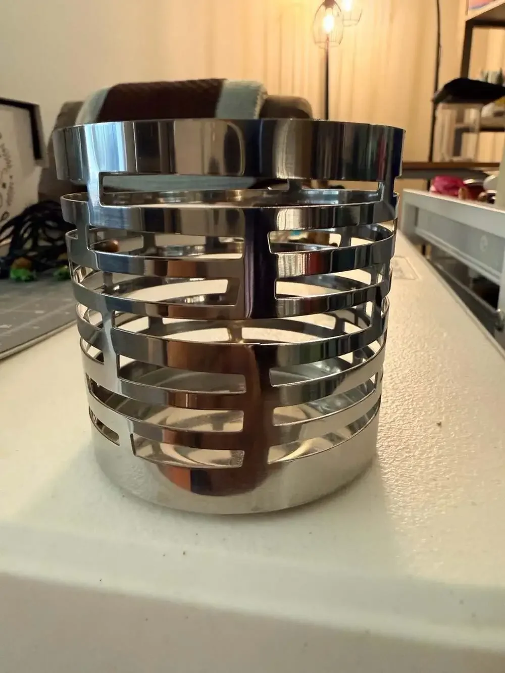 IKEA Stainless Steel Metal Cutout Candle Holder Vase Container